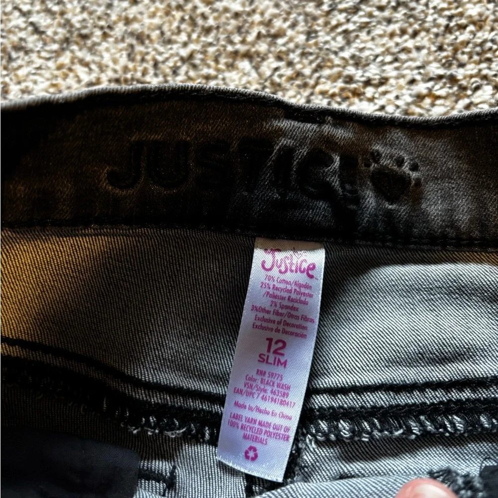 Justice Black Skinny Jeans with Studs